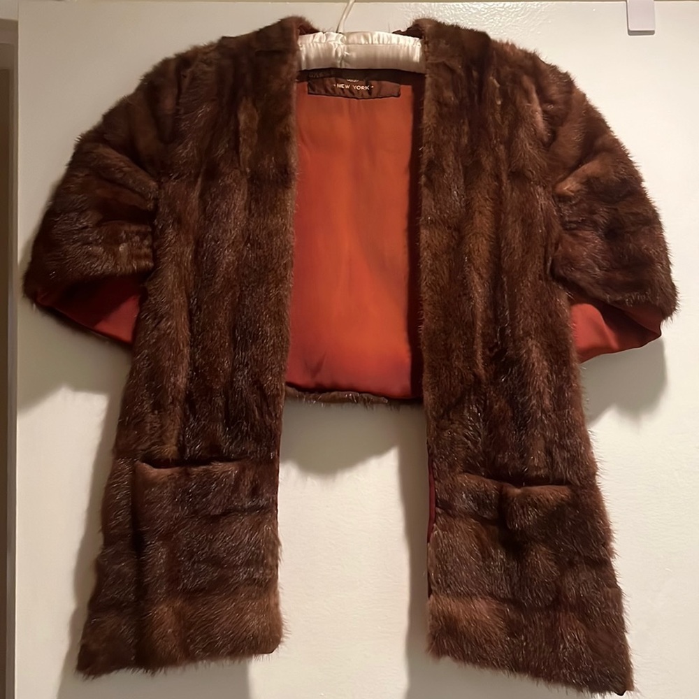 Vintage Saks & Co Fur shawl